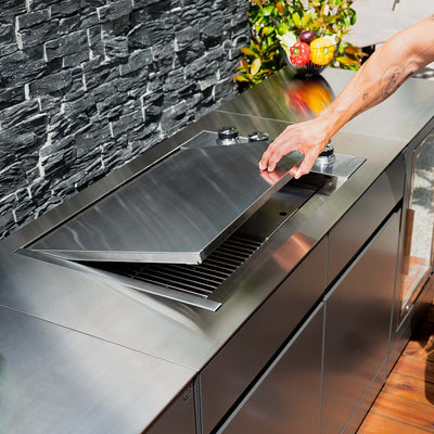 Cucina esterna con barbecue a gas