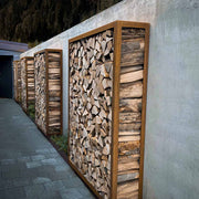 Porta legna 120x120cm, acciaio inox