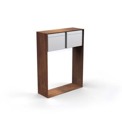 Cassetta postale doppia orizzontale, acciaio inox