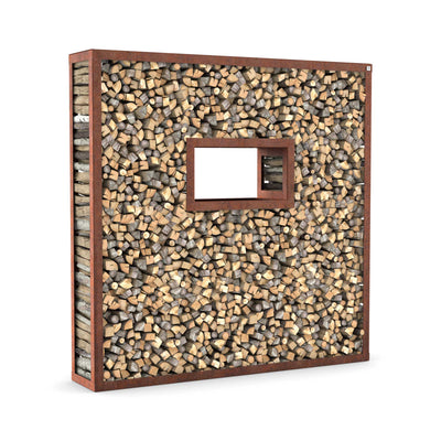 Finestra porta legna, acciaio inox