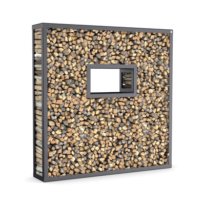 Rastrelliera per legna da ardere personalizzata, in acciaio inox verniciato a polvere