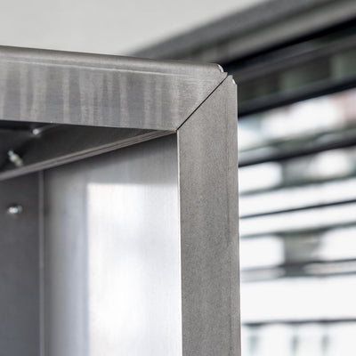 Kit porta legna con pannello laterale, acciaio inox