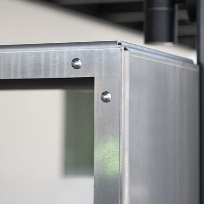 Kit porta legna con pannello laterale, acciaio inox