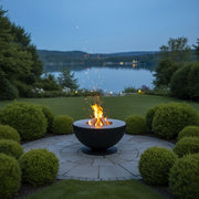 Recipiente per il fuoco con anello per grigliare, regolabile in altezza 100, acciaio inox nero