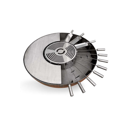 Ciotola per il fuoco con accessori per il barbecue