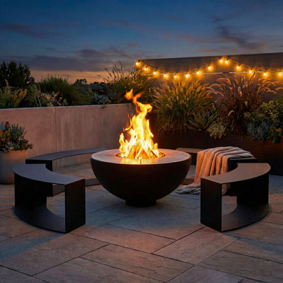 Splendido caminetto con focolare e panca