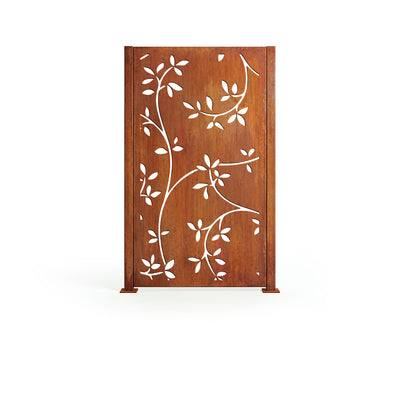 Schermo protettivo con rami e foglie, ruggine nobile