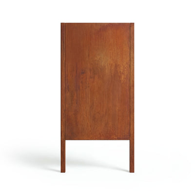 Parete divisoria con montanti in ruggine nobile