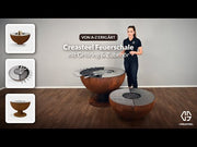 Ciotola da fuoco con anello per grigliare piccola 80, acciaio inox nero